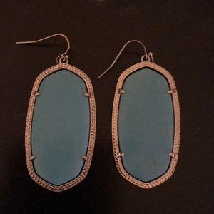 Turquoise & Silver Kendra Scott earrings